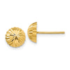14k 8mm Polished Diamond-cut Half Ball Post Earrings