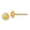 14k 5mm Polished Diamond-cut Half Ball Post Earrings