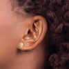 14k Polished 7mm Circle Bezel with CZ Post Earrings