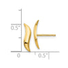 14k Polished 3x13mm Fancy Wave Post Earrings
