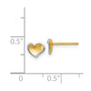 14k Two-tone Polished and Satin Heart Post Earrings