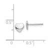 14k White Gold Polished Heart Post Earrings