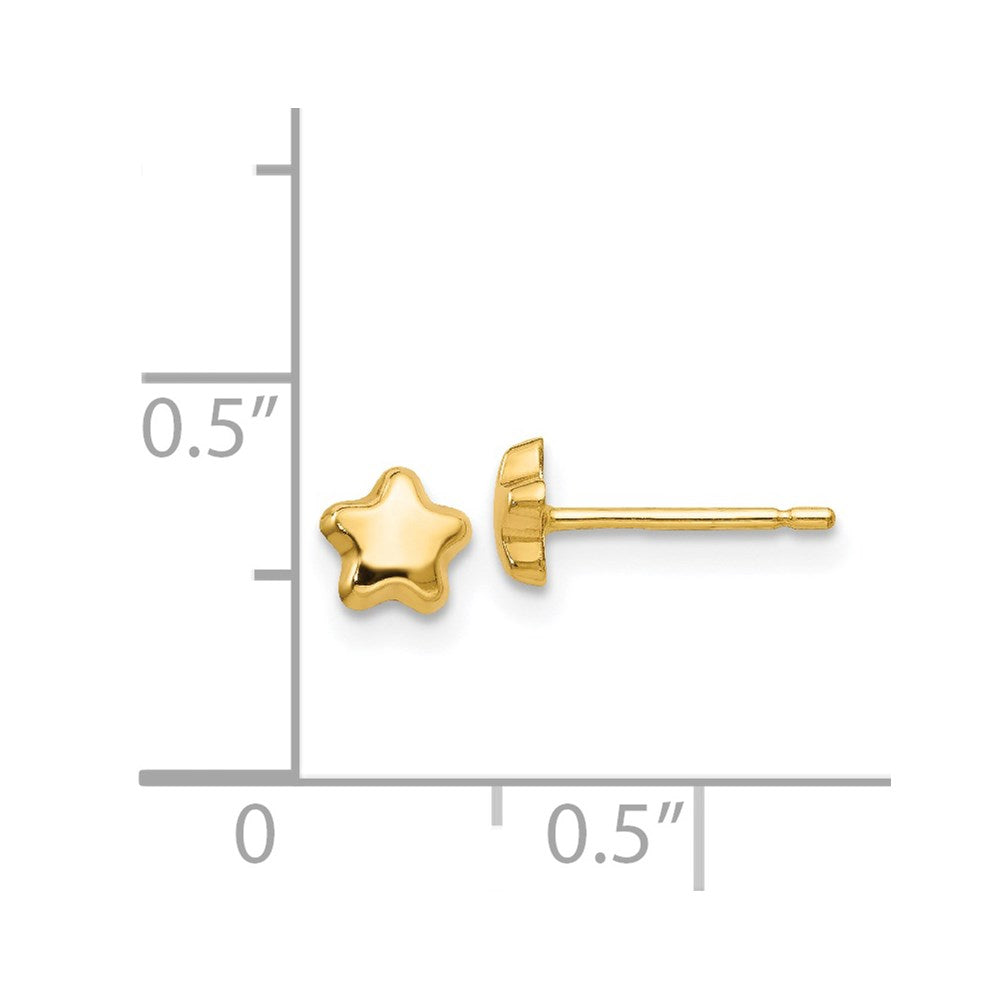 14k Polished Small Star Post Earrings