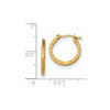 14k Satin and Polished Diamond Cut Design Hoops