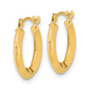 14k 2x15mm Polished Knife-Edge Tube Hoop Earrings