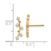 14k Polished Bar CZ Post Earrings