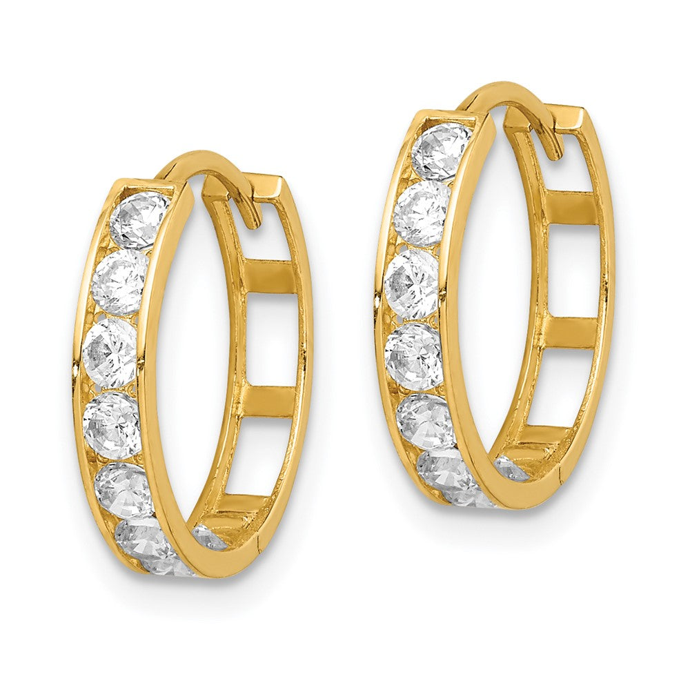 Gold CZ Hoop Earrings