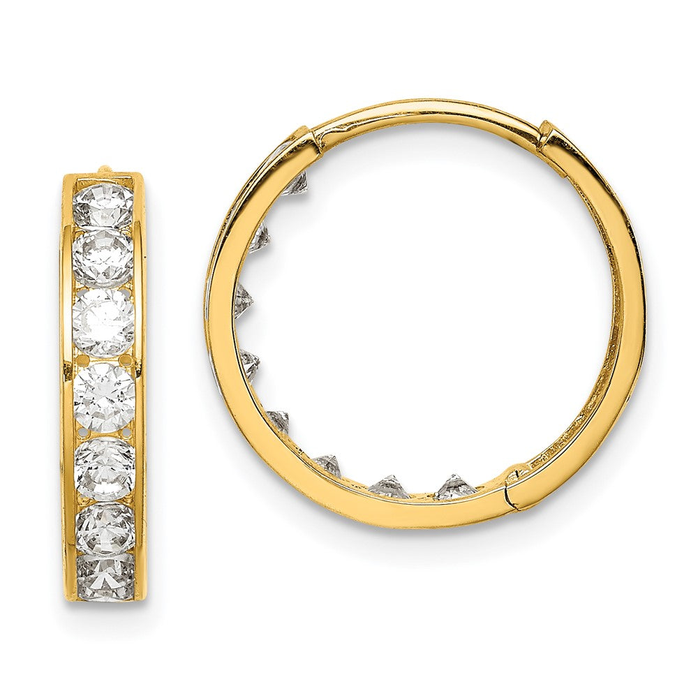Gold CZ Hoop Earrings