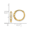 14K CZ Hinged Hoop Earrings
