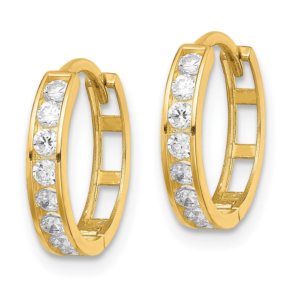 Gold CZ Hoop Earrings