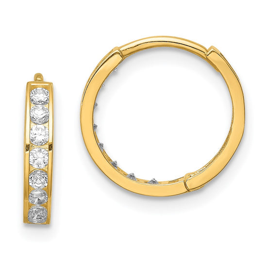 Gold CZ Hoop Earrings