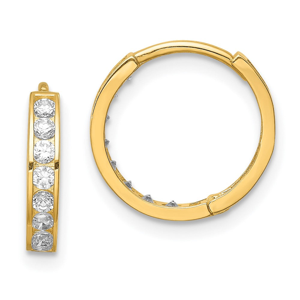 Gold CZ Hoop Earrings