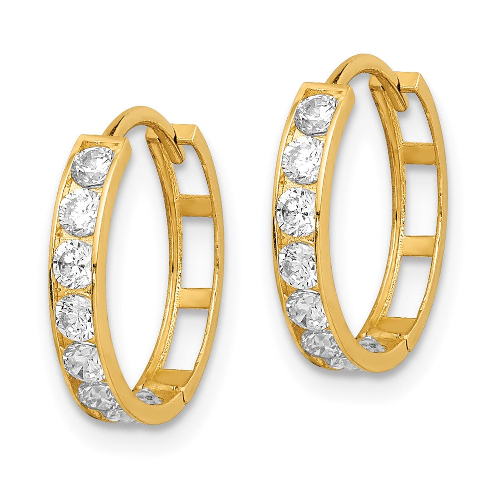 Gold CZ Hoop Earrings