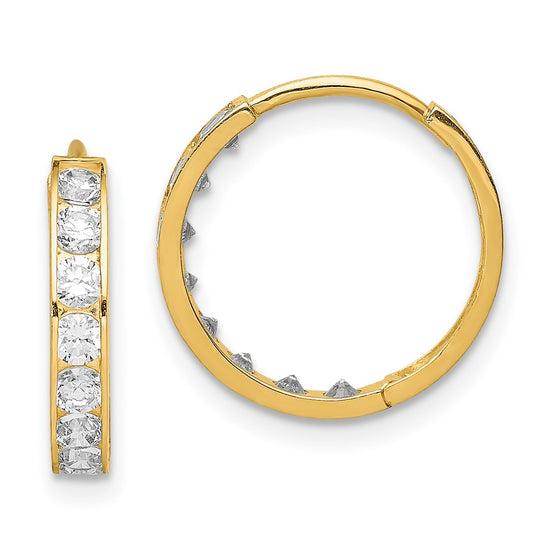 Gold CZ Hoop Earrings