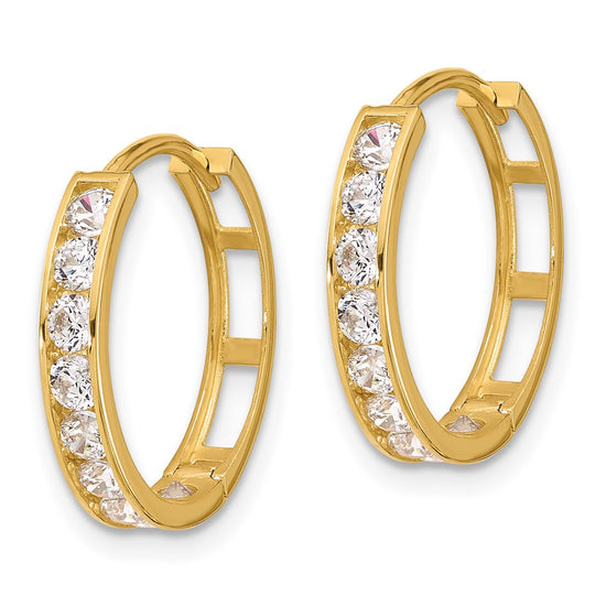 Gold CZ Hoop Earrings