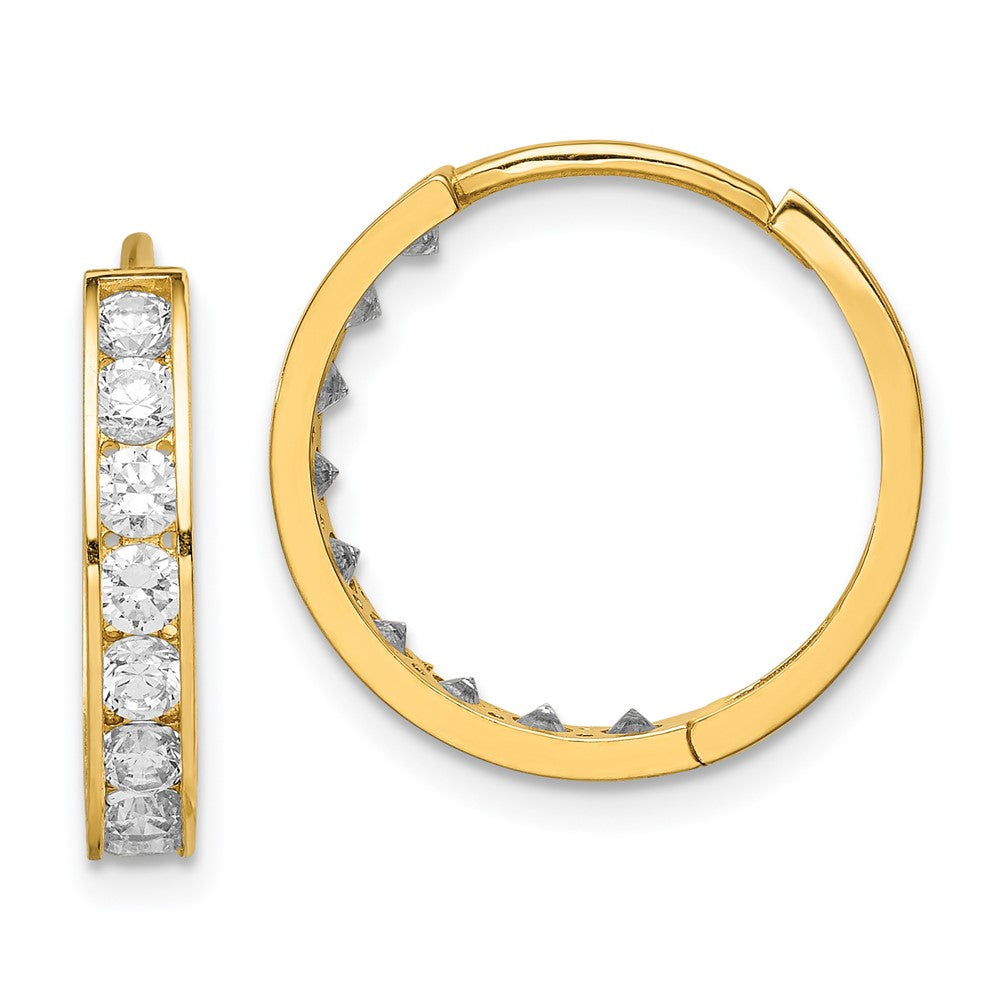 Gold CZ Hoop Earrings
