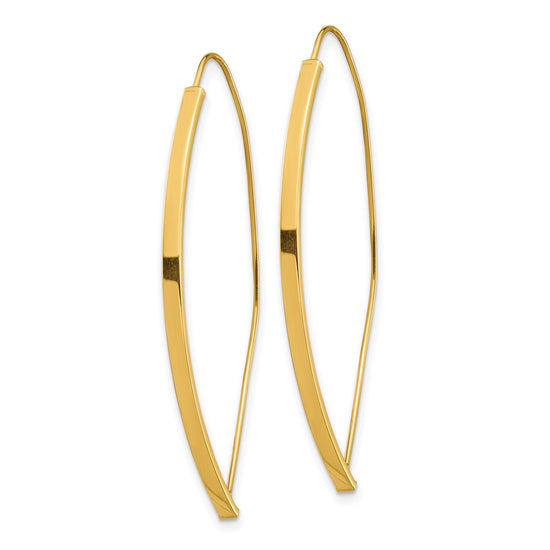 14K Polished Bar Dangle Threader Earrings