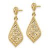 14K Fancy Filigree Dangle Post Earrings