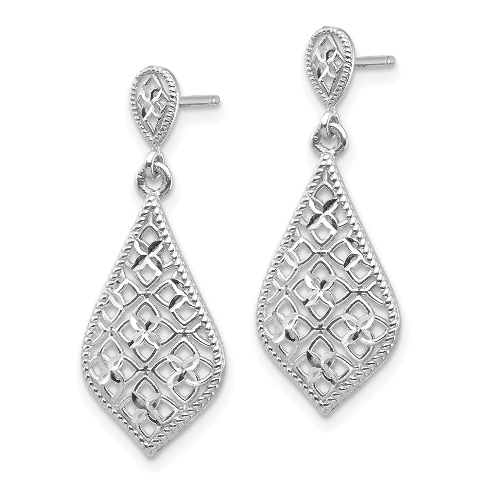 Gold Diamond-cut Teardrop Post Earrings