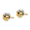 14K and White Rhodium 6.25mm Polished Love Knot Post Earrings