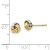 14K and White Rhodium 6.25mm Polished Love Knot Post Earrings