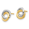 14k and White Rhodium 9.7mm Intertwined Circles Post Earrings