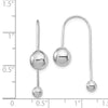14K White Gold 8mm Bead with 4mm Screw-on Bead Threader Earrings