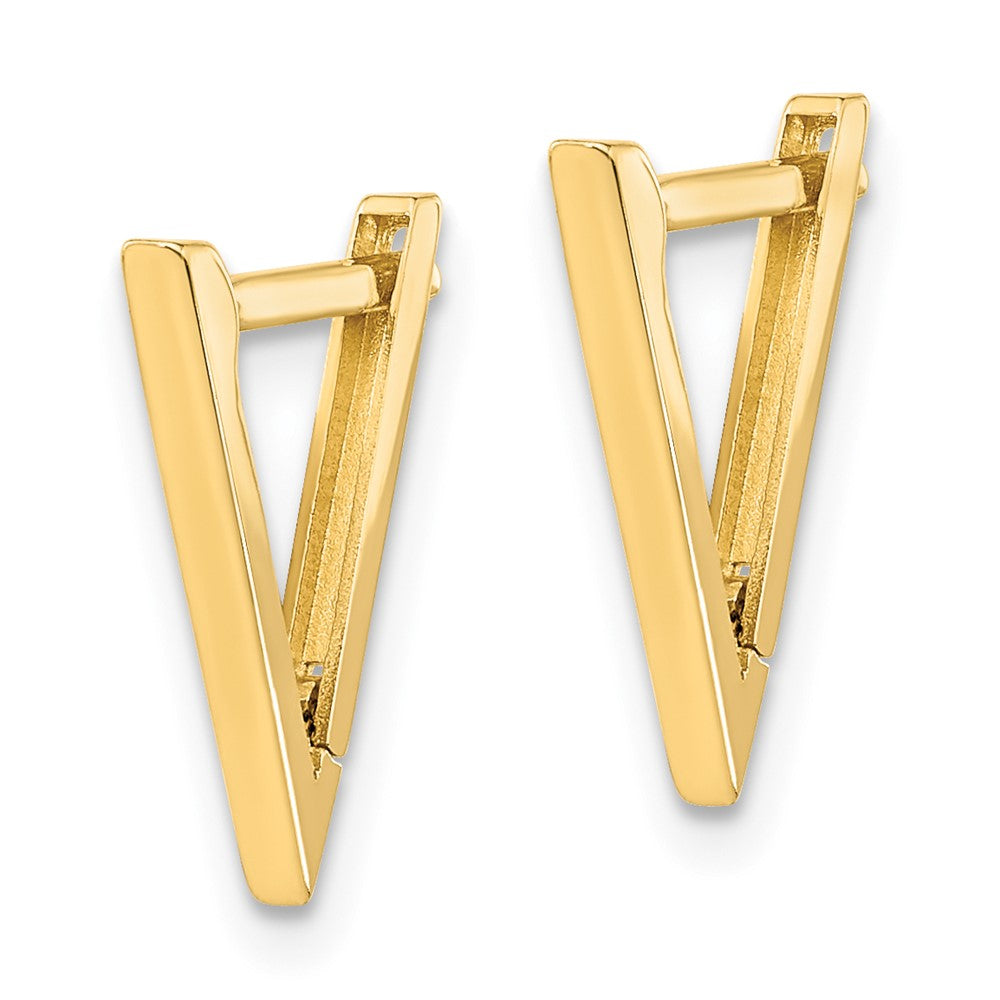 Gold Triangle Hoop Earrings