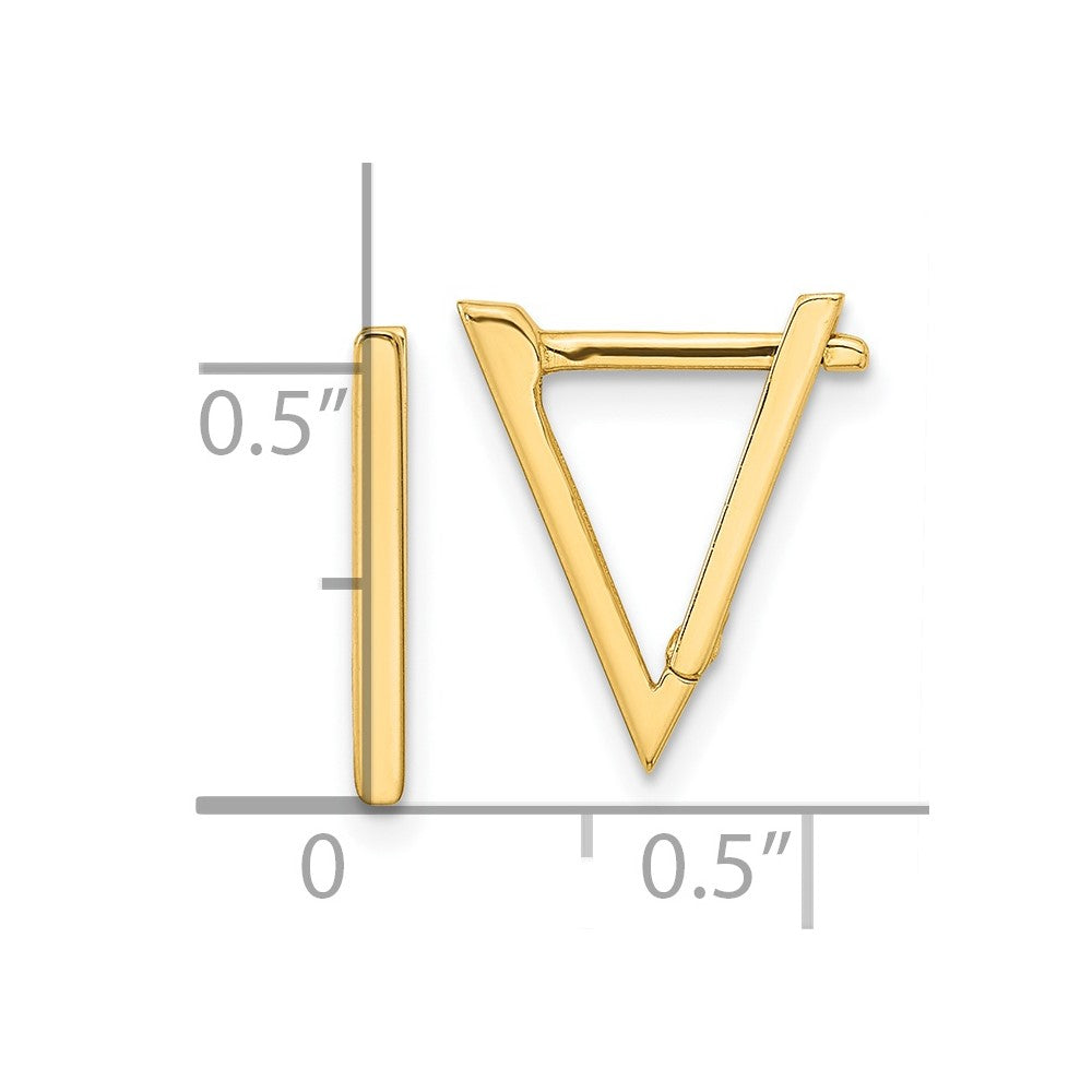 Gold Triangle Hoop Earrings