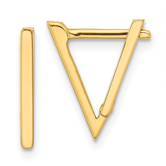 Gold Triangle Hoop Earrings