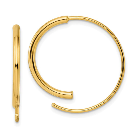 14k Polished Round Wire Threader Earrings