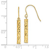 14k Polished Diamond-cut Bar Dangle French Hook Earrings