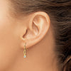 14k Oval with CZ Dangle French Hook Earrings