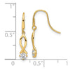 14k Oval with CZ Dangle French Hook Earrings