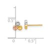 14K Tri-color Circles Post Earrings