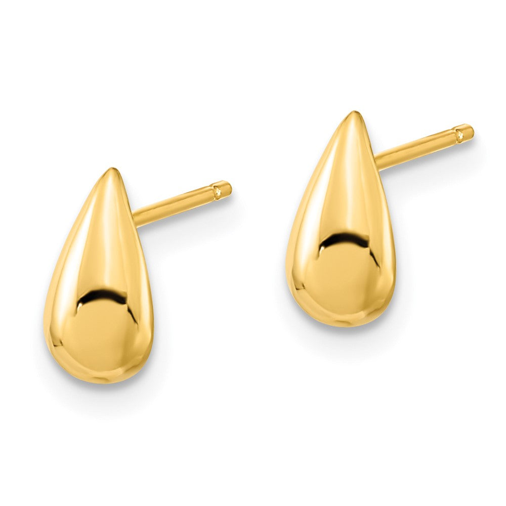 14K Polished 4.8x8.8mm Teardrop Post Earrings