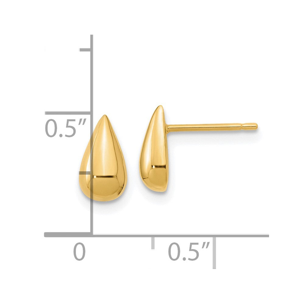 14K Polished 4.8x8.8mm Teardrop Post Earrings