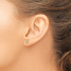 14K Polished CZ Curved Bar Post Earrings