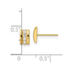14K Polished CZ Curved Bar Post Earrings