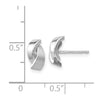 14k White Gold Polished and Satin 7x6mm Fancy Overlap Post Earrings