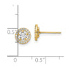 14k 7.25mm CZ Halo Stud Earrings
