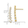 14K Polished Graduated White CZ Post Earrings