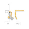14K and White Rhodium CZ Awareness Ribbon Post Earrings