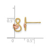 14k Two-tone Infinity with Heart Post Earrings
