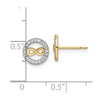 14k Infinity Symbol in CZ Circle Post Earrings
