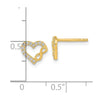 14K Polished Cut-Out Heart and Infinity Sign CZ Post Earrings