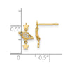 14k CZ Saturn and Stars Dangle Post Earrings