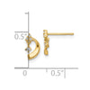 14K CZ and Curved Moon Post Earrings