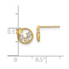 14k CZ Stars in Circle Post Earrings