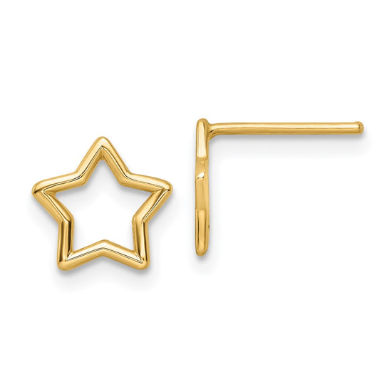14k Polished Star Stud Post Earrings